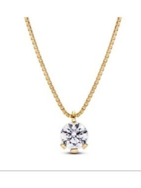 NEW❗️Pandora Nova 1.00ctw Lab-Grown Diamond 14k Gold Pendant Necklace 17.5”